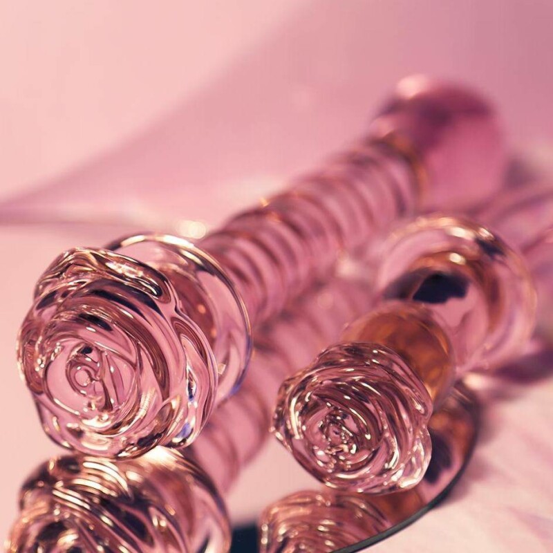Фалоімітатор зі скла для точки G Dreamtoys Glaze Glass Rosebud рожевий, 22.8 х 4 см - Зображення 8