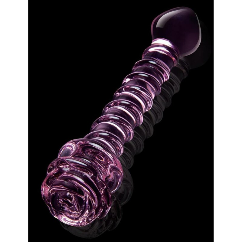 Фалоімітатор зі скла для точки G Dreamtoys Glaze Glass Rosebud рожевий, 22.8 х 4 см - Зображення 6
