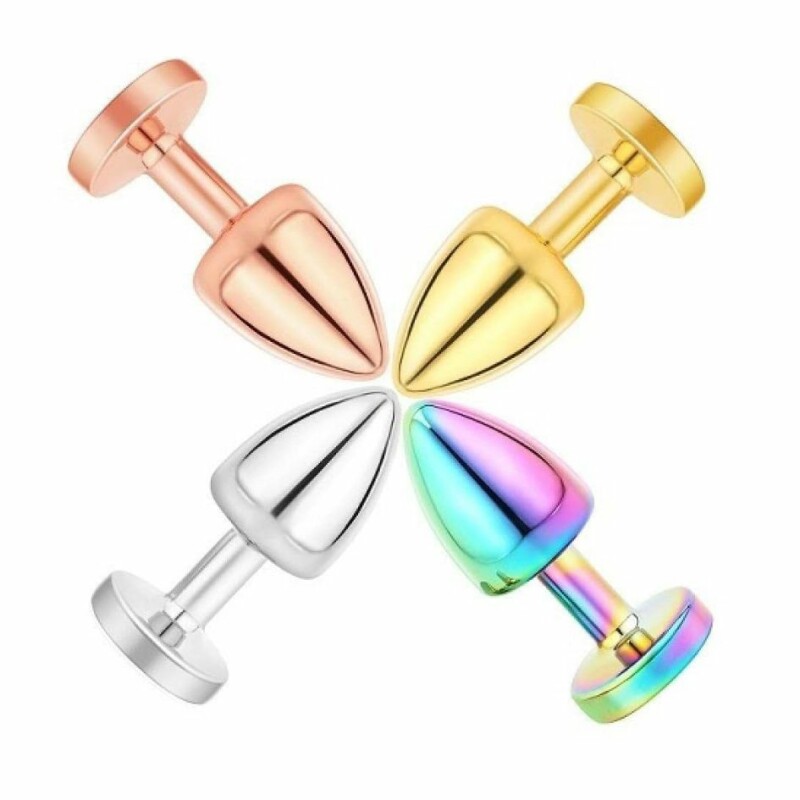 Анальна пробка NO TABOO MINI Rainbow, 37 г, металева різнокольорова з прозорим каменем, 6 х 2.5 см - Зображення 4
