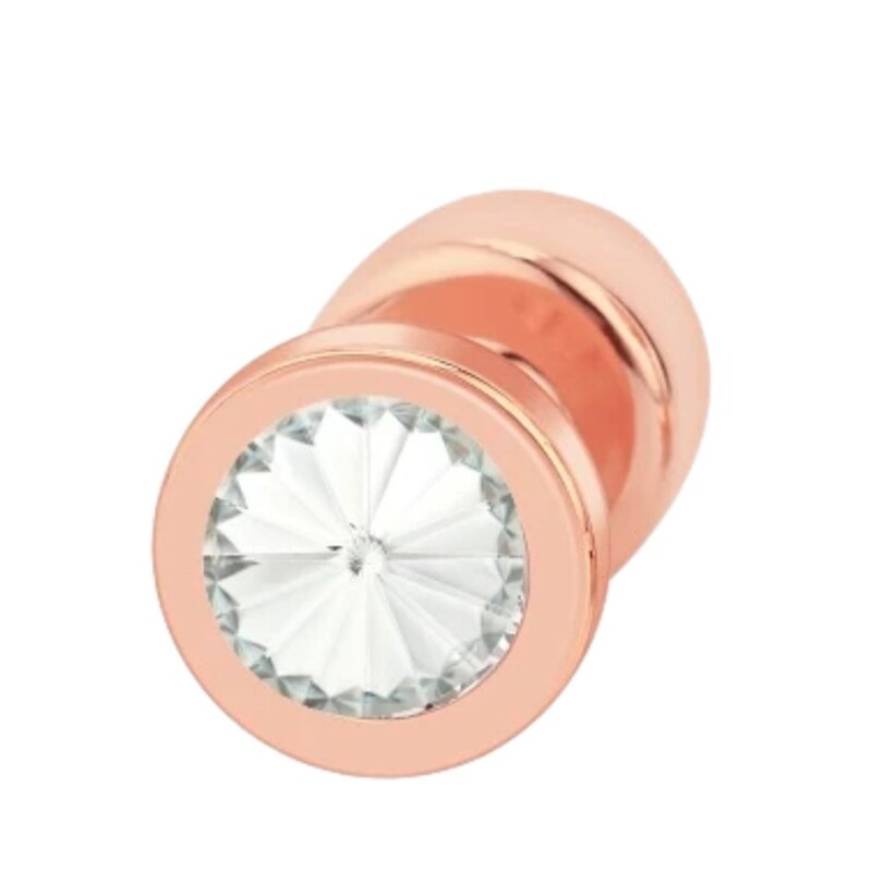 Анальна пробка NO TABOO MINI Rose, 38 г, металева, рожеве золото з прозорим каменем, 6 х 2.5 см - Изображение 4