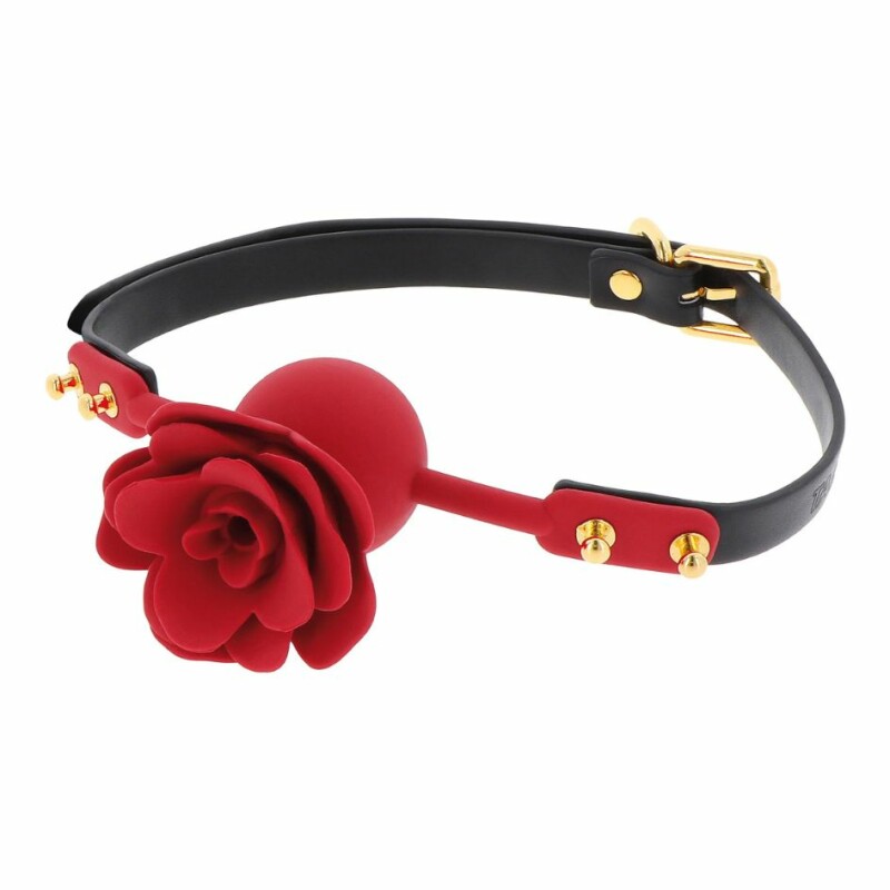 Кляп троянда Taboom Wild Roses Ball Gag червона з чорним ремінцем - Изображение 2