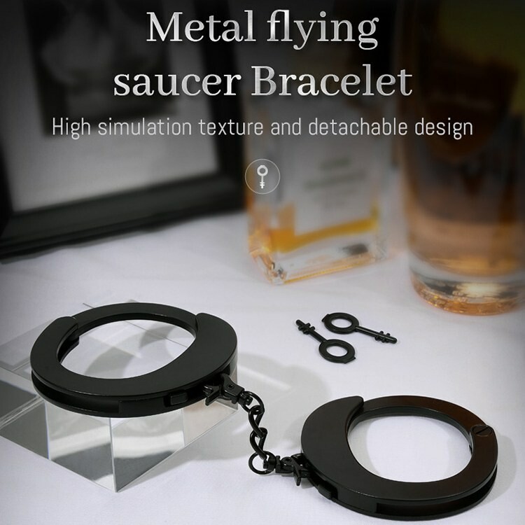 Наручники металеві Roomfun Flying saucer з ключиком, сріблясті - Зображення 6