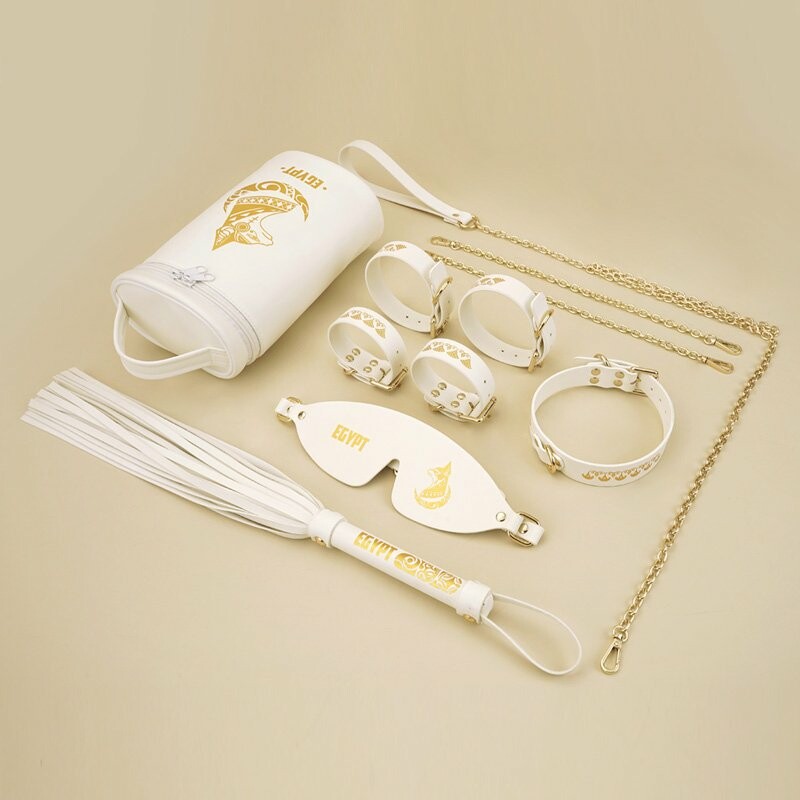 Набір БДСМ Roomfun Egyptian Cat Bodage Kit 9 предметів, білий - Зображення 4