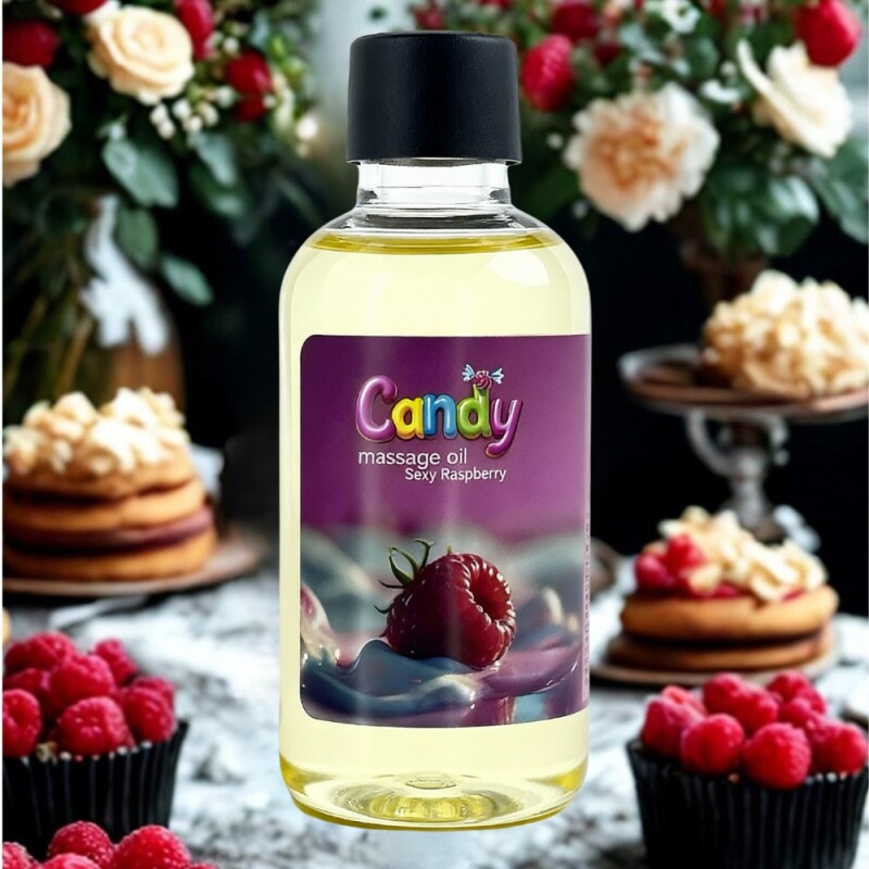 Масажна олія Candy Massage Oil Sexy Raspberry з ароматом малини, 50 мл - Зображення 1