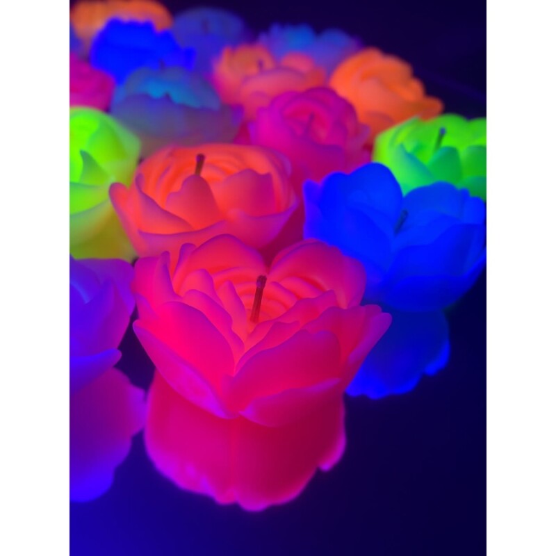 Свічка троянда люмінісцентна GlowKink 38 г, низькотемпературна, M, для БДСМ, блакитна
