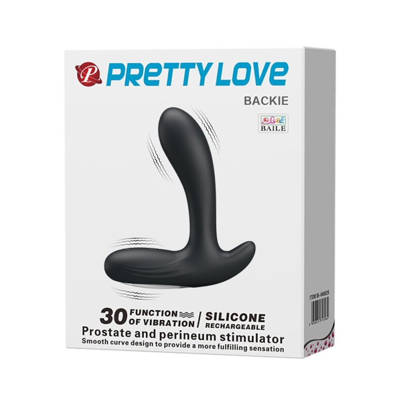 Вібромасажер простати Pretty Love Beckie рельєфний, чорний, 12.5 х 3.5 см - Зображення 7