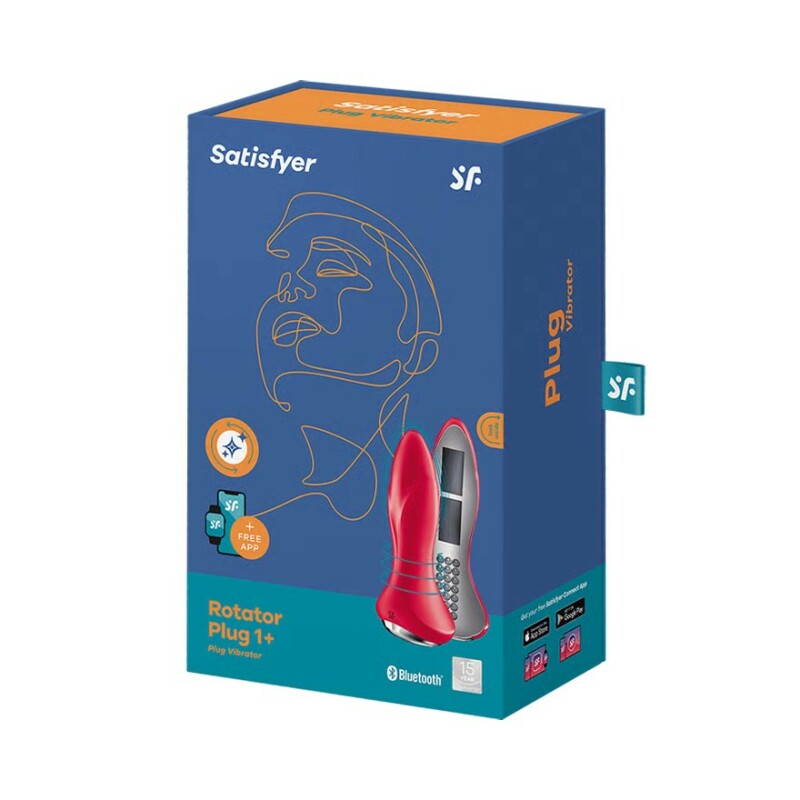 Анальний вібратор Satisfyer Rotator Plug 1+ з ротаціює, з додатком, червоний, 13.5 х 5.5 см - Зображення 1