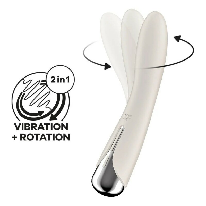 Вібратор для точки G Satisfyer Spinning Vibe 1 з ротацією, бежевий, 17.5 х 3.5 см - Зображення 2