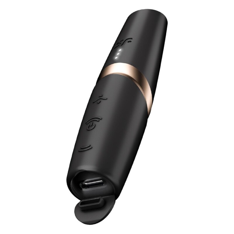 Вакуумний стимулятор клітора Satisfyer Perfect Kiss безконтактний, чорний, 12 х 2.4 см - Зображення 4