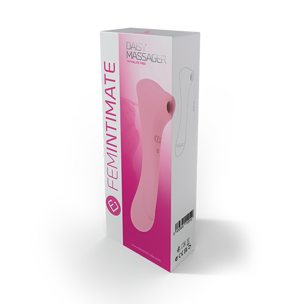Вакуумний стимулятор Femintimate Daisy Massager з вібрацією, рожевий, 20.2 х 4.2 см - Изображение 6