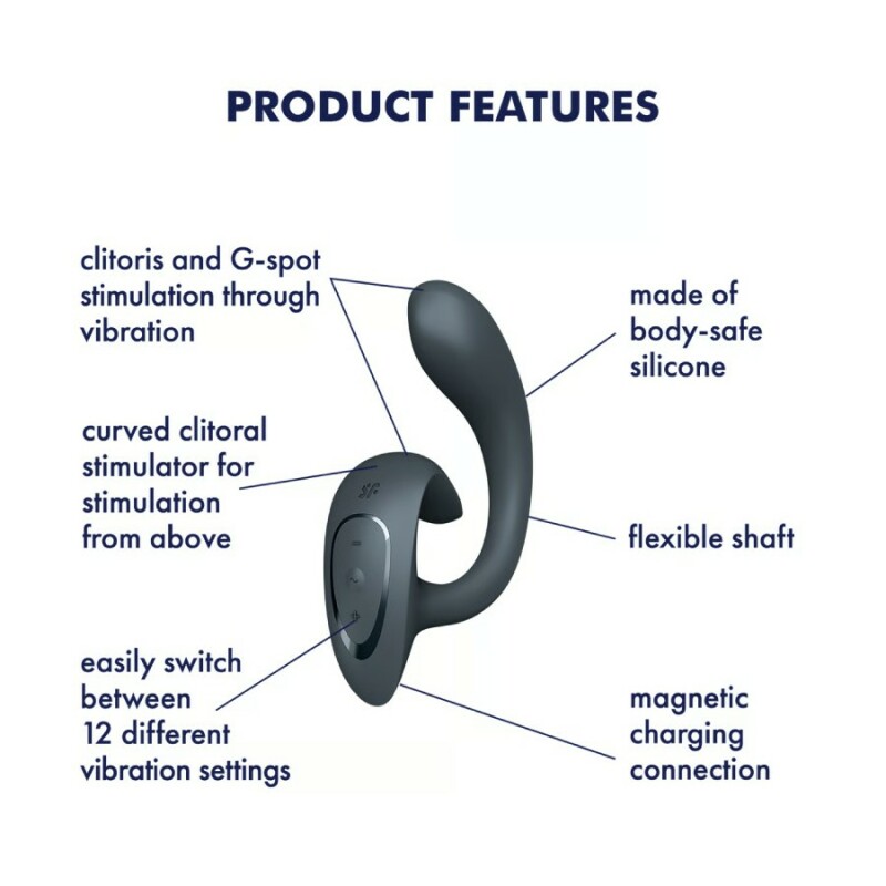 Вібратор G for Goddess 1 для точки G та клітора Satisfyer, сірий, 18.5 х 4 см - Зображення 7