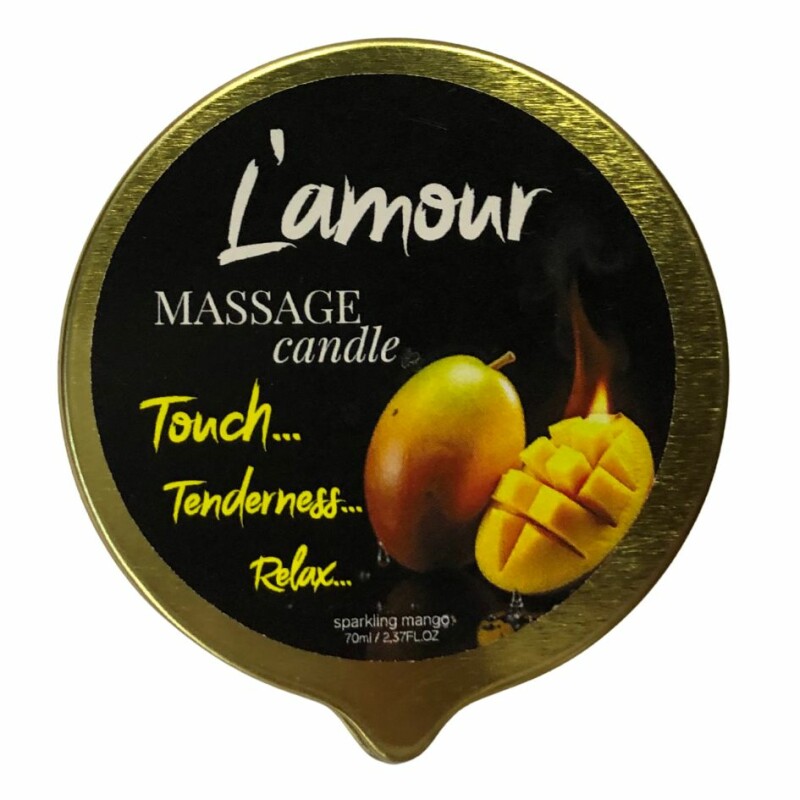 Масажна свічка, 70 мл, L'amour Mango стигле манго + ананас + мускус - Зображення 1