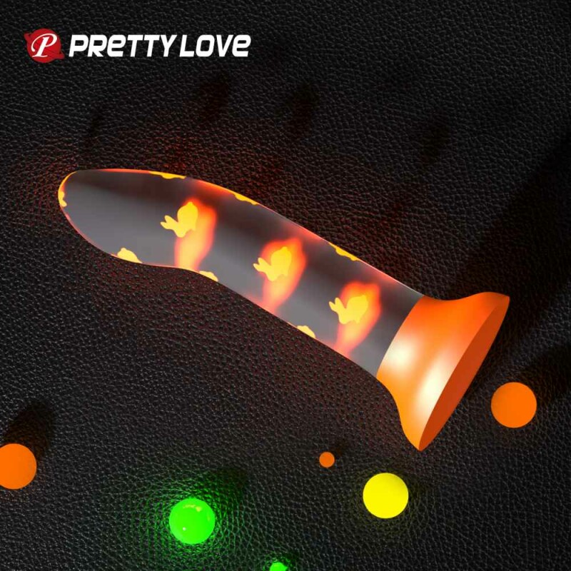 Фалоімітатор на присосці Pretty Love Magical Nightfall світиться в темряві, оренжевий, 17 х 3.3 см - Зображення 1