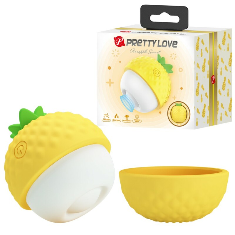 Кліторальний пульсатор Pretty Love Pineapple Secret жовтий, 5.7 х 5.1 см
