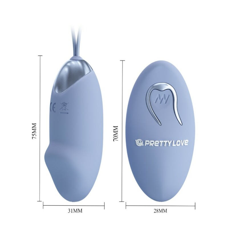 Віброяйце Pretty Love Julia з пультом, блакитне, 7.5 х 3.1 см - Зображення 4