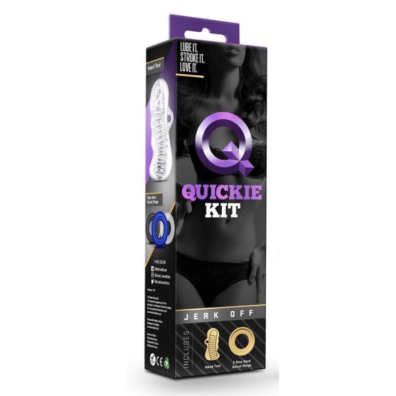 Насадка на пеніс Blush Quickie kit з трьома ерекційними кільцями, прозора, 11.5 х 4.2 см - Зображення 1