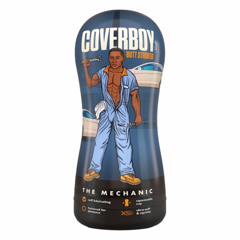 Мастурбатор-анус Blush Coverboy самозмащувальний, коричневий, 17.7 х 8.2 см - Зображення 1