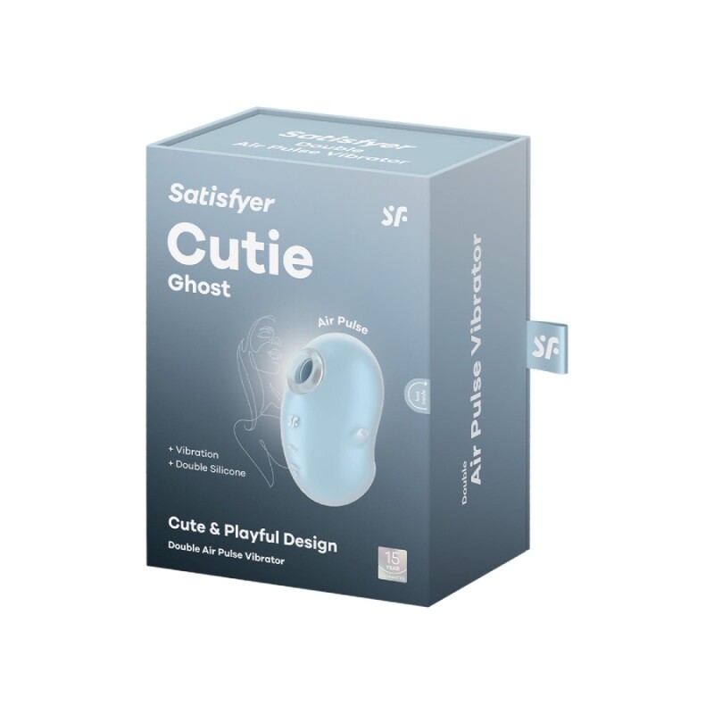 Вакуумний стимулятор Satisfyer Cutie Ghost з вібрацією, блакитний, 9.1 х 5.5 см - Зображення 1
