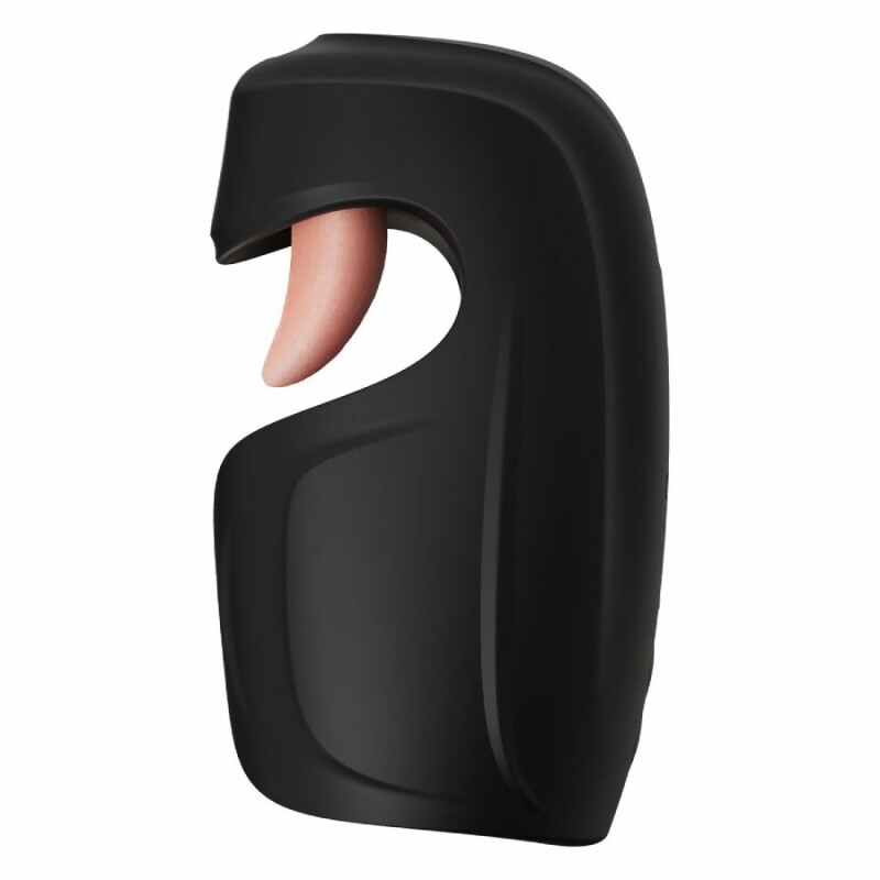 Мастурбатор з вібрацією Blush M for Men зі стимулюючим язичком, чорний, 14.6 х 6.4 см - Зображення 3