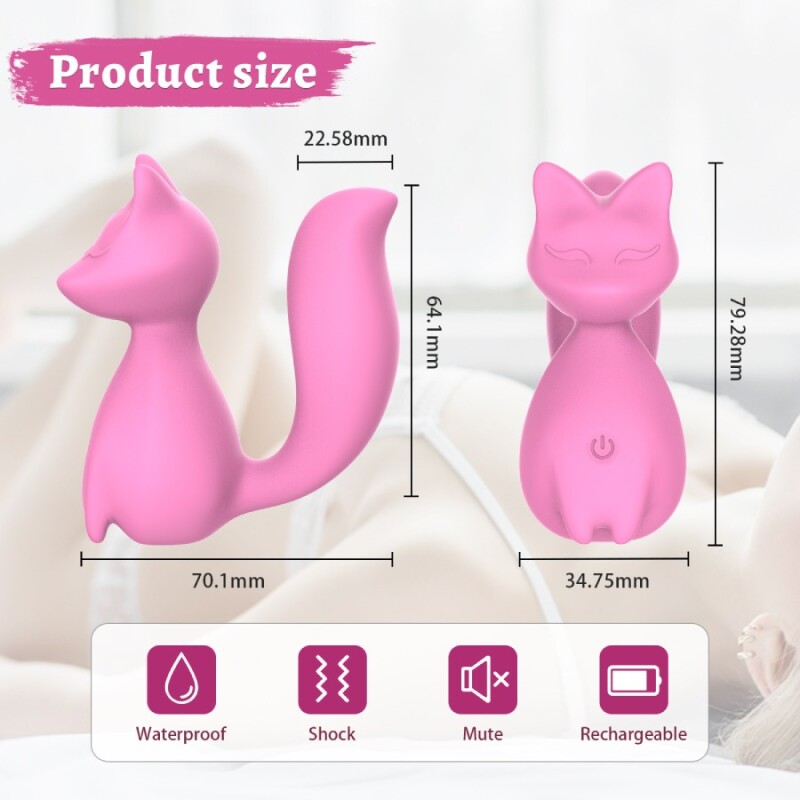 Мінівібратор для клітора Every Night Toys Doris у формі лисички, світло-рожевий, 8 х 3.5 см - Зображення 2