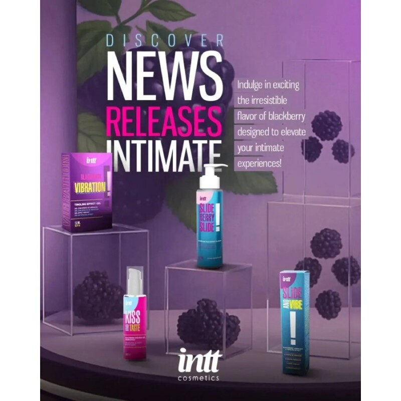 Їстівний зігріваючий лубрикант INTT Kiss and Taste Blackberry зі смаком ожини, 55 мл - Зображення 3