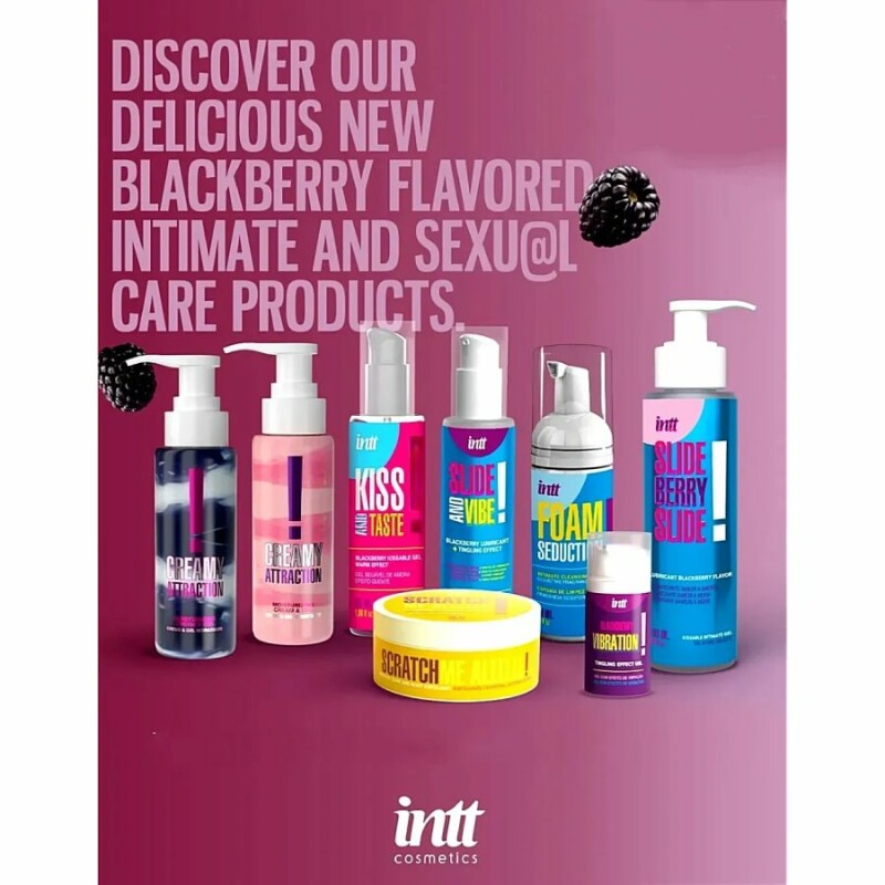 Їстівний лубрикант Intt Slide & Vibe Blackberry з ароматом ожини та віброефектом, 35 мл - Зображення 4