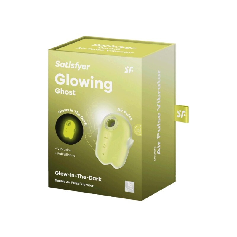 Вакуумний стимулятор Satisfyer Glowing Ghost з вібрацією, жовтий, 8.4 х 5.8 см - Зображення 1