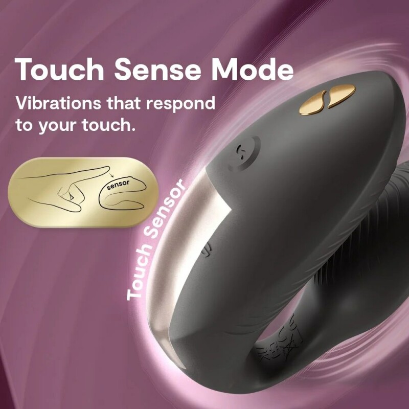 Вібратор для пар We-Vibe Chorus Pro з пультом і додатком, чорний, 8 см - Зображення 9