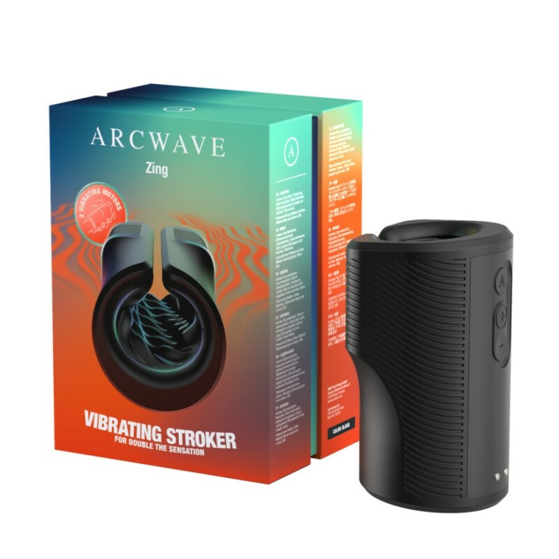 Вібруючий мастурбатор Arcwave Zing Black, відкритий, чорний