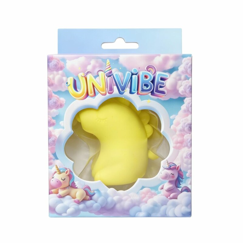 Стимулятор клітора з пульсацією UNIVIBE Єдиноріг жовтий, 7.5 см - Зображення 1
