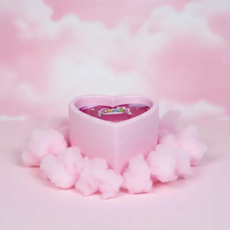 Масажна свічка з ароматом жуйки, 70 мл, Candy Bubble Gum у формі серця - Зображення 5