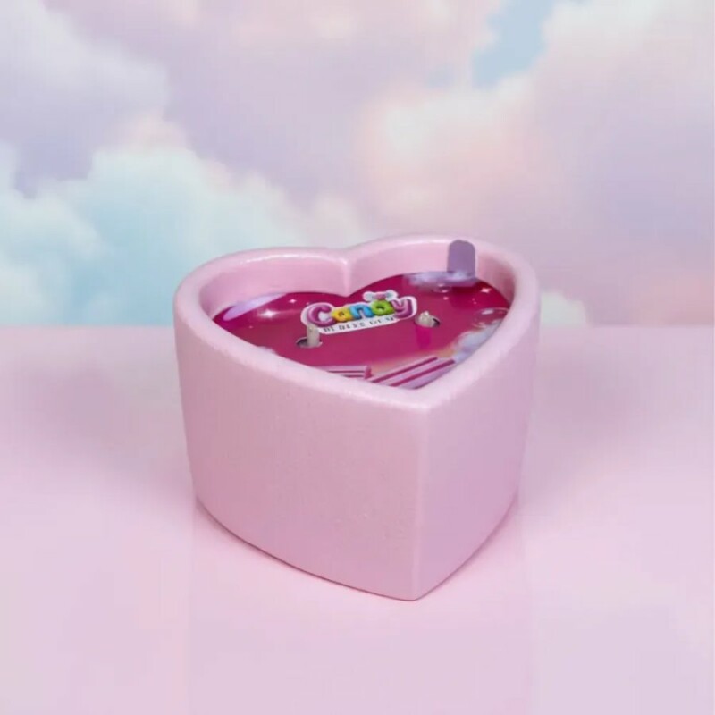 Масажна свічка з ароматом жуйки, 70 мл, Candy Bubble Gum у формі серця - Зображення 7