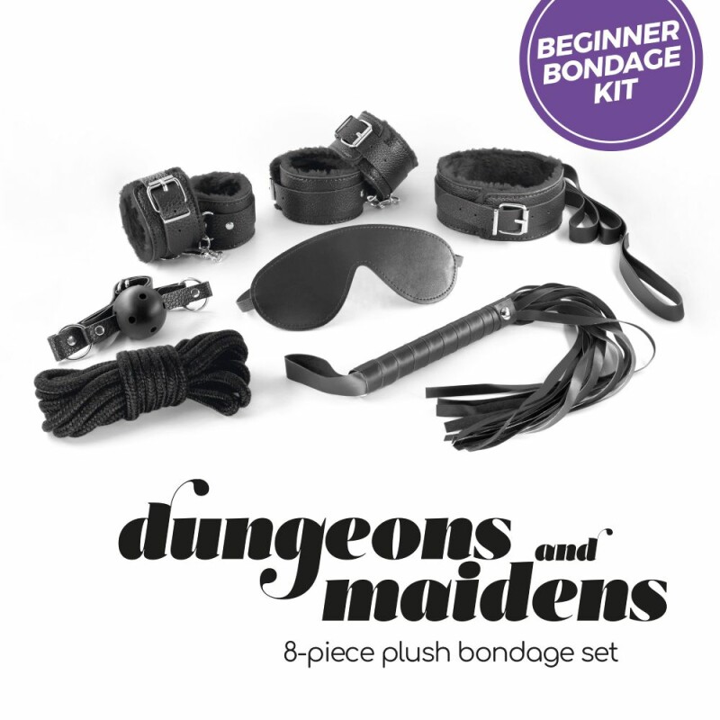 Набір для БДСМ Crushious Dungeons &amp; Maidens чорний, 8 предметів - Изображение 1
