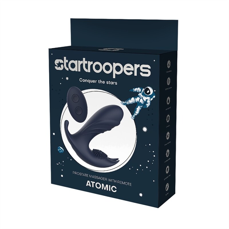 Вібромасажер простати Dream Toys Atomic з пультом, синій, 12.5 х 4 см - Изображение 1