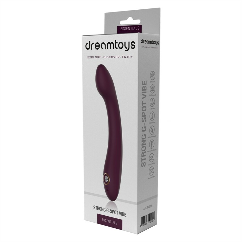 Вібратор для точки G Dream Toys Essentials зі стразами, бордовий, 21.8 × 3.6 см - Зображення 1