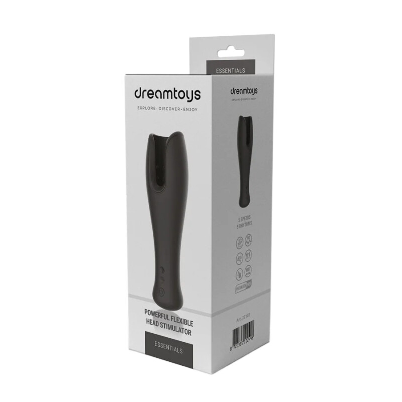 Мастурбатор для голівки Dream Toys Essentials з вібрацією, чорний, 19.5 х 6.5 см - Зображення 1