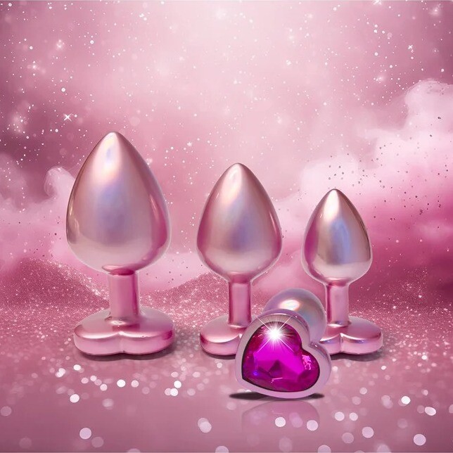 Набір анальних пробок Dream Toys Gleaming Love перламутрово-рожевий, 3 шт - Зображення 3