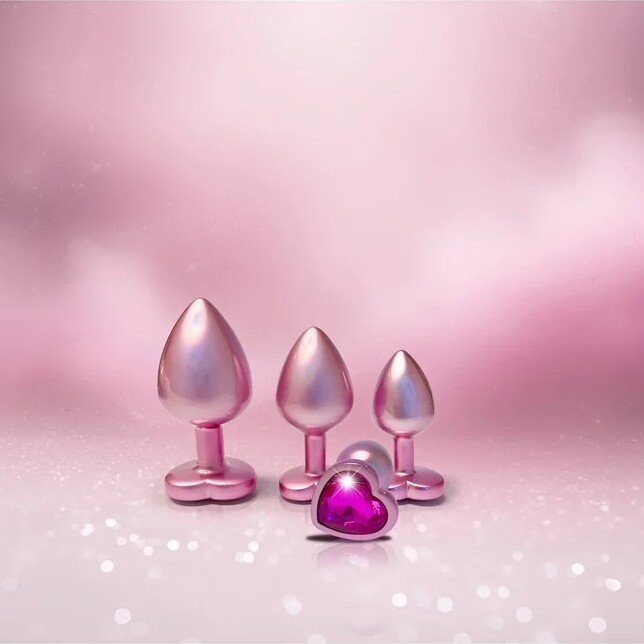 Набір анальних пробок Dream Toys Gleaming Love перламутрово-рожевий, 3 шт - Зображення 4