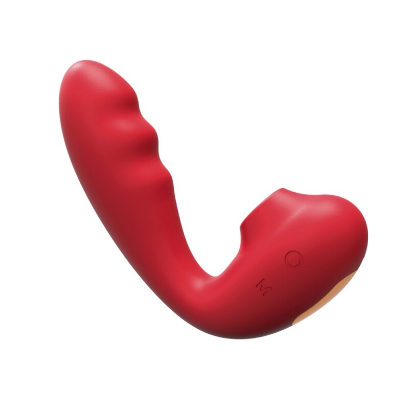 Вібратор для точки G BeYourLover Tara з вакуумом та нагрівом, червоний, 13 х 3.5 см - Зображення 4