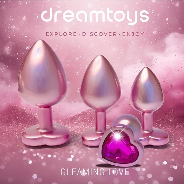 Набір анальних пробок Dream Toys Gleaming Love перламутрово-рожевий, 3 шт - Зображення 5