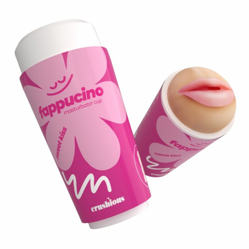 Мастурбатор-рот Crushious Fappucino портативний, бежевий, 16 х 7 см
