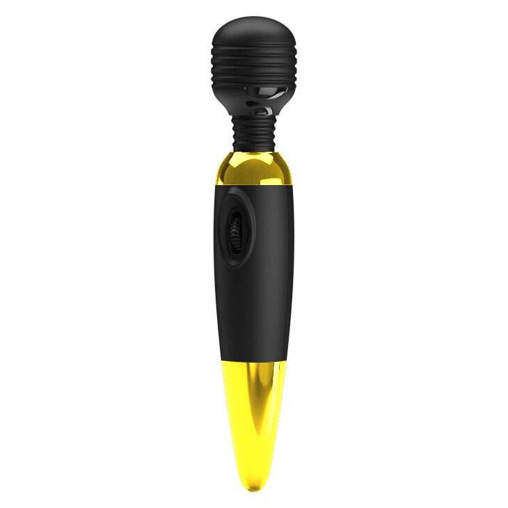 Вібратор-мікрофон Pretty Love Power Wand гнучкий, чорно-золотий, 25 х 4.5 см - Зображення 2