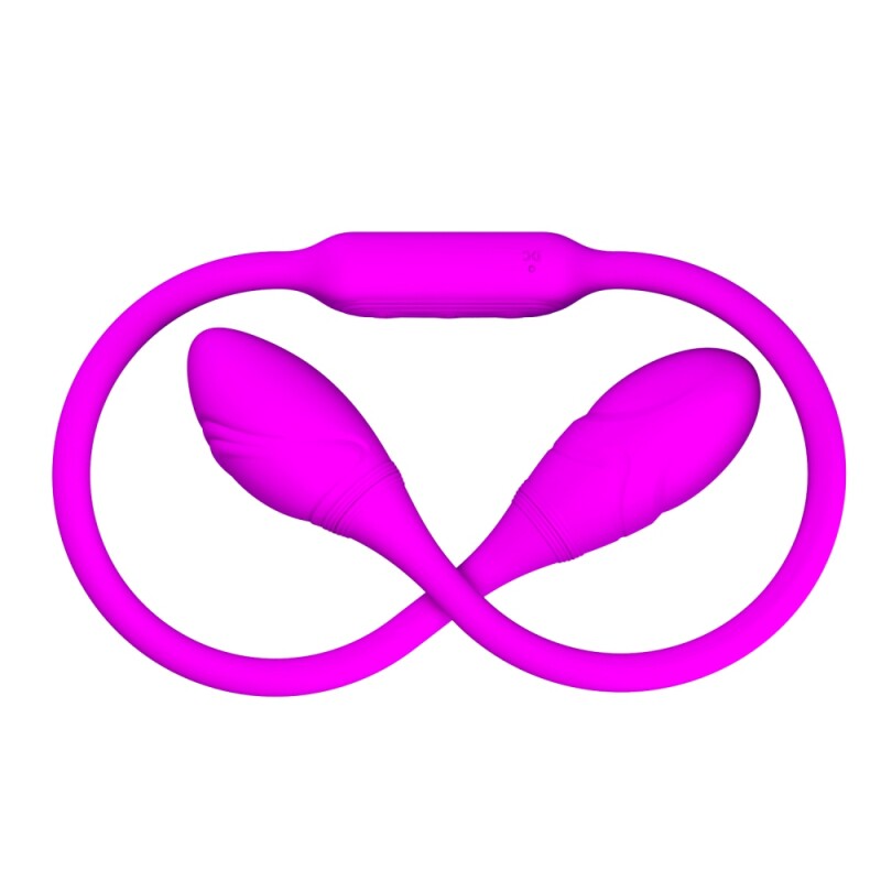Гнучке подвійне віброяйце Pretty Love для пар, фіолетове, 65.5 х 3.2 см - Изображение 3