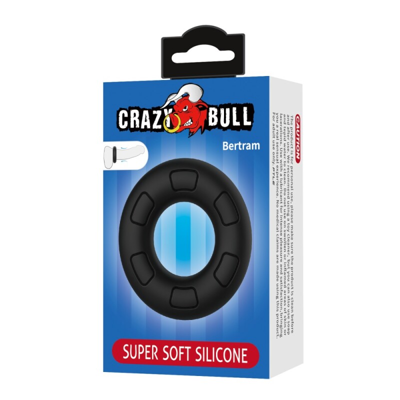 Ерекційне кільце Crazy Bull Bertram силіконове, чорне, 6.6 х 1.8 см - Зображення 7