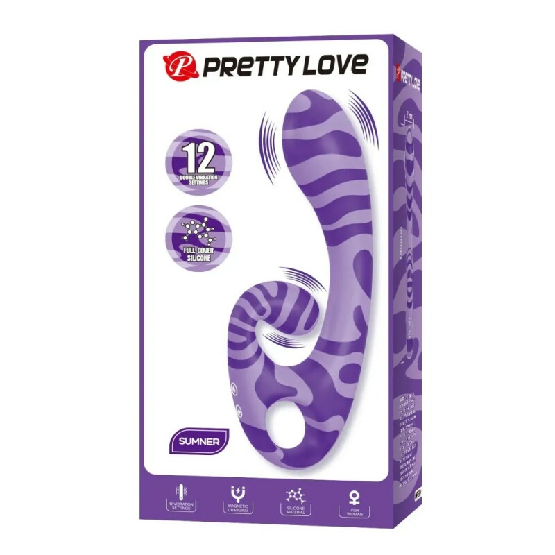 Вібратор-кролик Pretty Love Sumner Sexual Fantasy силіконовий, фіолетовий, 19 х 3.7 см - Зображення 8