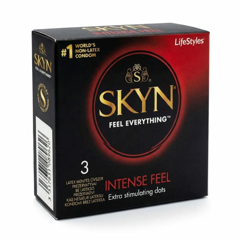Презервативи безлатексні SKYN Intense Feel, з пухирцями, 3 шт