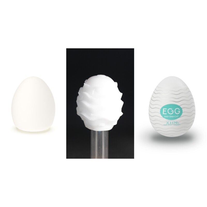 Мастурбатор яйце з рельєфом XHN WAVE Egg Easy Ona-Cap, білий, 6.8 х 5.2 см - Зображення 1