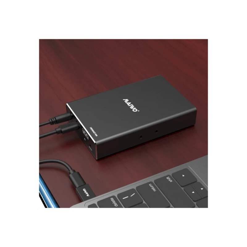 Maiwo 2*HDD 2.5" SATA/SSD up to 9.5mm USB3.1 GEN2 Type-C, RAID 0,1 (K25272C) (UA) - Зображення 3