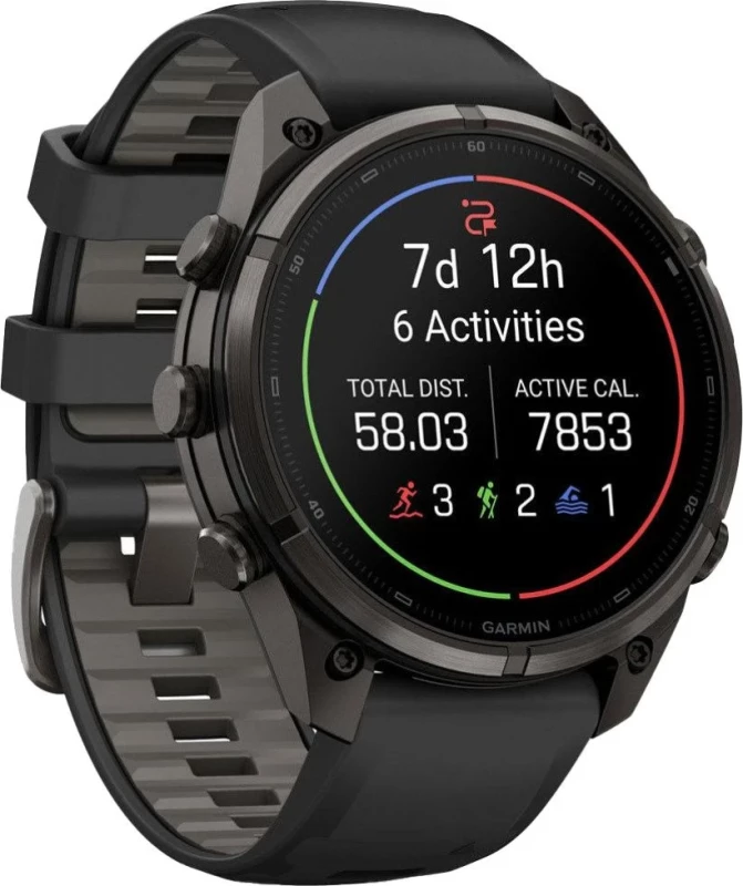 Смарт-часы Garmin Fenix 9 Pro inReach 47mm Carbon Gray DLC Titanium w. Black/Pebble Gray Silicone B. (010-04336-10/11) - Изображение 2