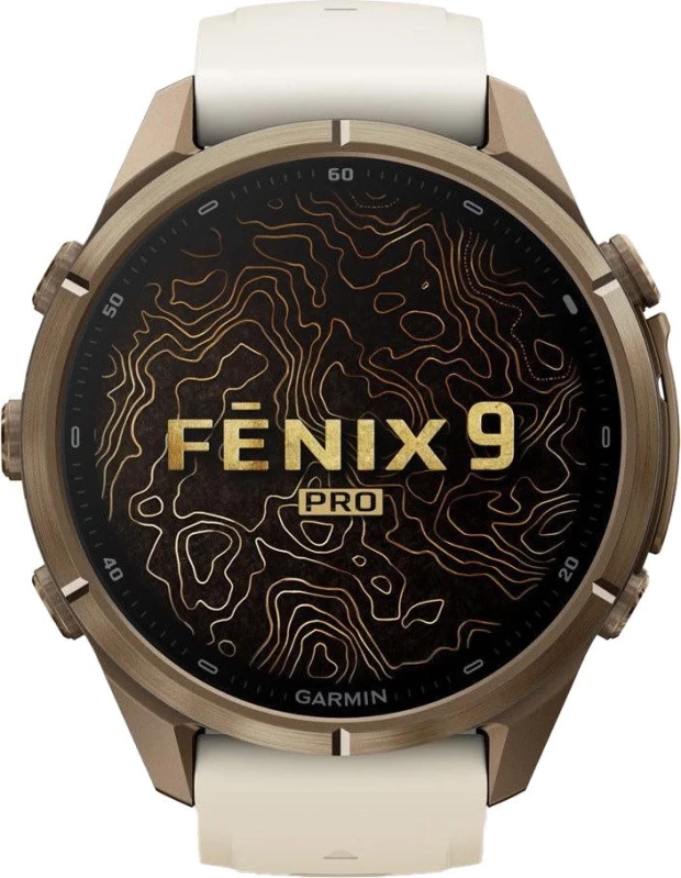 Смарт-часы Garmin Fenix 9 Pro inReach 43mm Autumn Gold Titanium with Cream/French Gray Silicone Band (010-04335-20/21) - Изображение 1